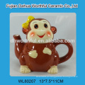 2016 marrom macaco forma cerâmica teapot conjunto